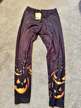 ZOLUCKY Halloween Pumpkin Leggings Size Small NWT